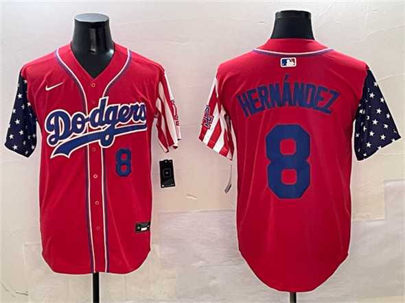 Mens Los Angeles Dodgers #8 Enrique Hernandez Red Limited Stitched Jersey